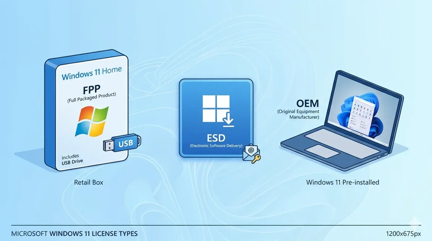 윈도우11 시디키 종류 비교: FPP, 리테일, OEM 뭐가 다를까