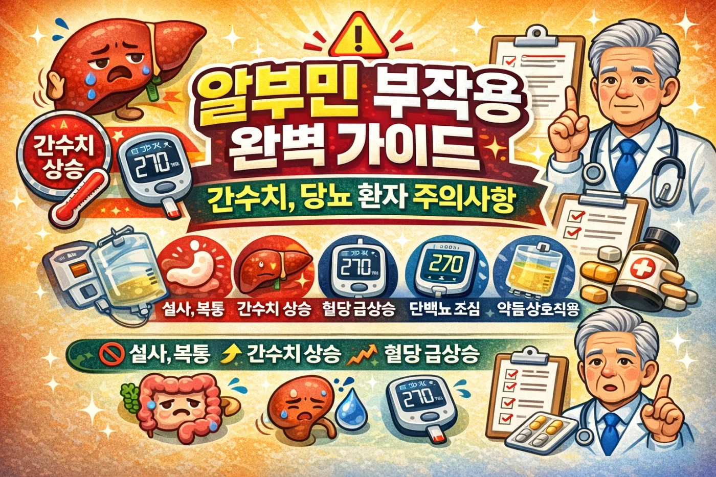 알부민 부작용 총정리 - 간수치, 당뇨 환자 주의사항