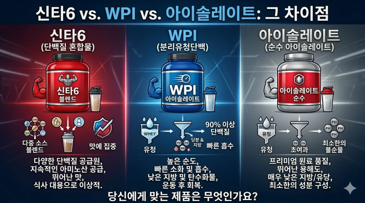 신타6 WPI 맞나요? 오리지널·아이솔레이트·엣지 성분 비교