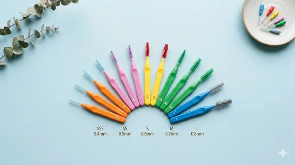 치간칫솔 사이즈 선택법 — 다이소, GUM, 오랄비, TEPE 브랜드 비교