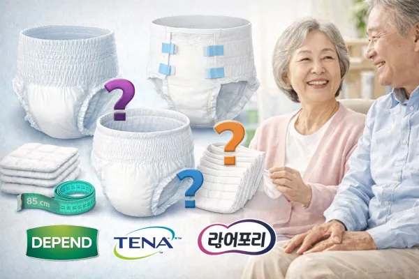 성인용 팬티기저귀 고르는 법 — 종류·사이즈·브랜드 정리
